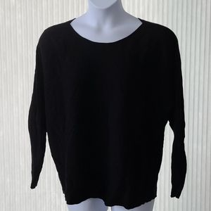 Lane Bryant Black Ribbed Scoop Neck Sweater